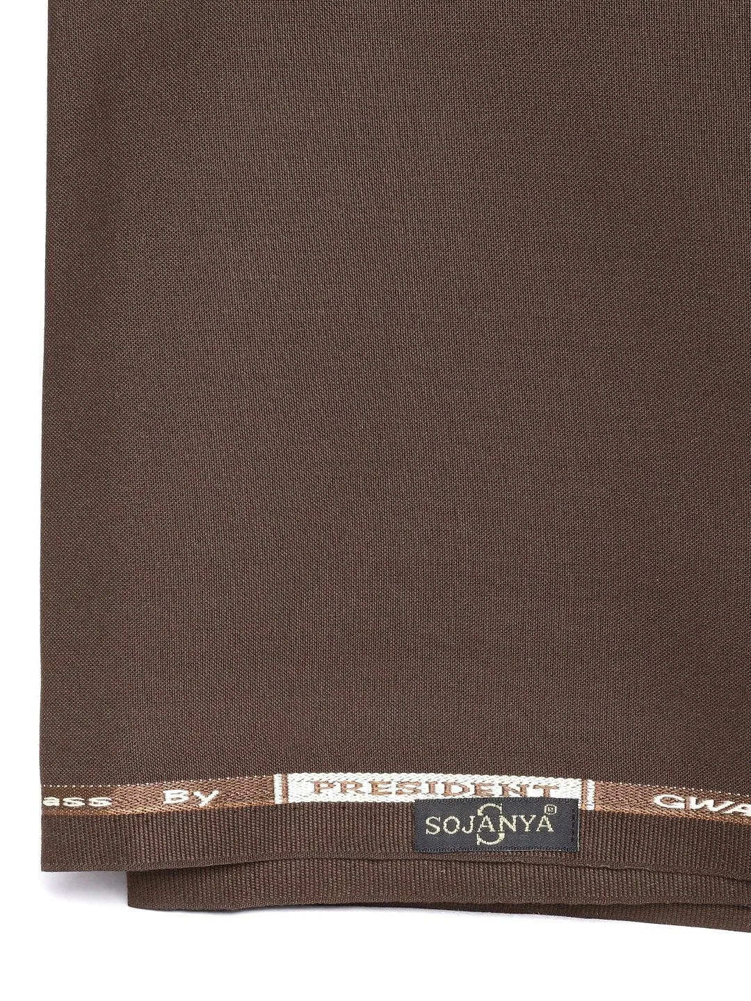 Men's Cotton Blend Brown Shirt (2.25 M) & Cbrown Trouser (1.2 M) Unstitched Fabric Combo - Sojanya