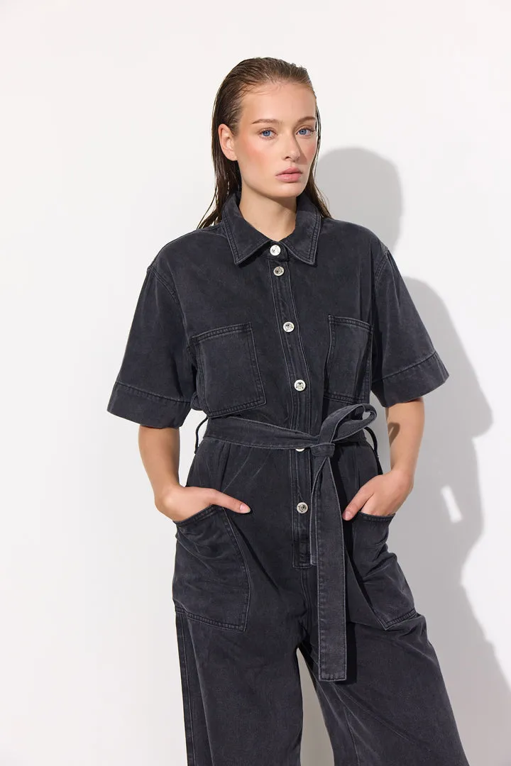 Mette Denim Jumpsuit - Black