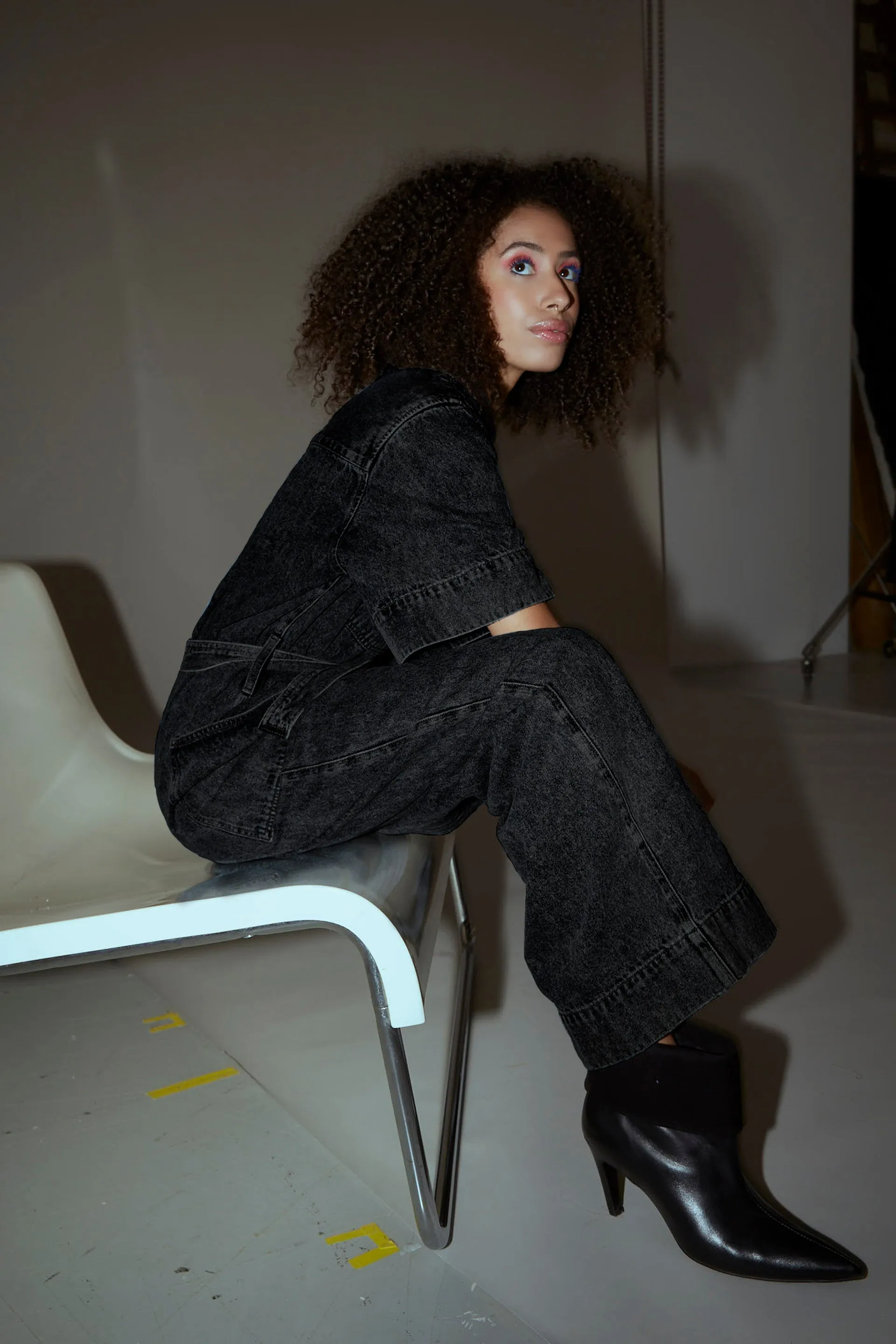 Mette Denim Jumpsuit - Black