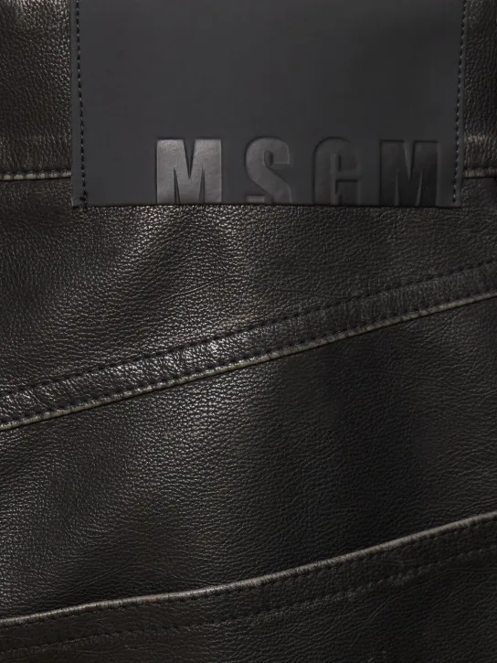 MSGM   Hammered faux leather pants 