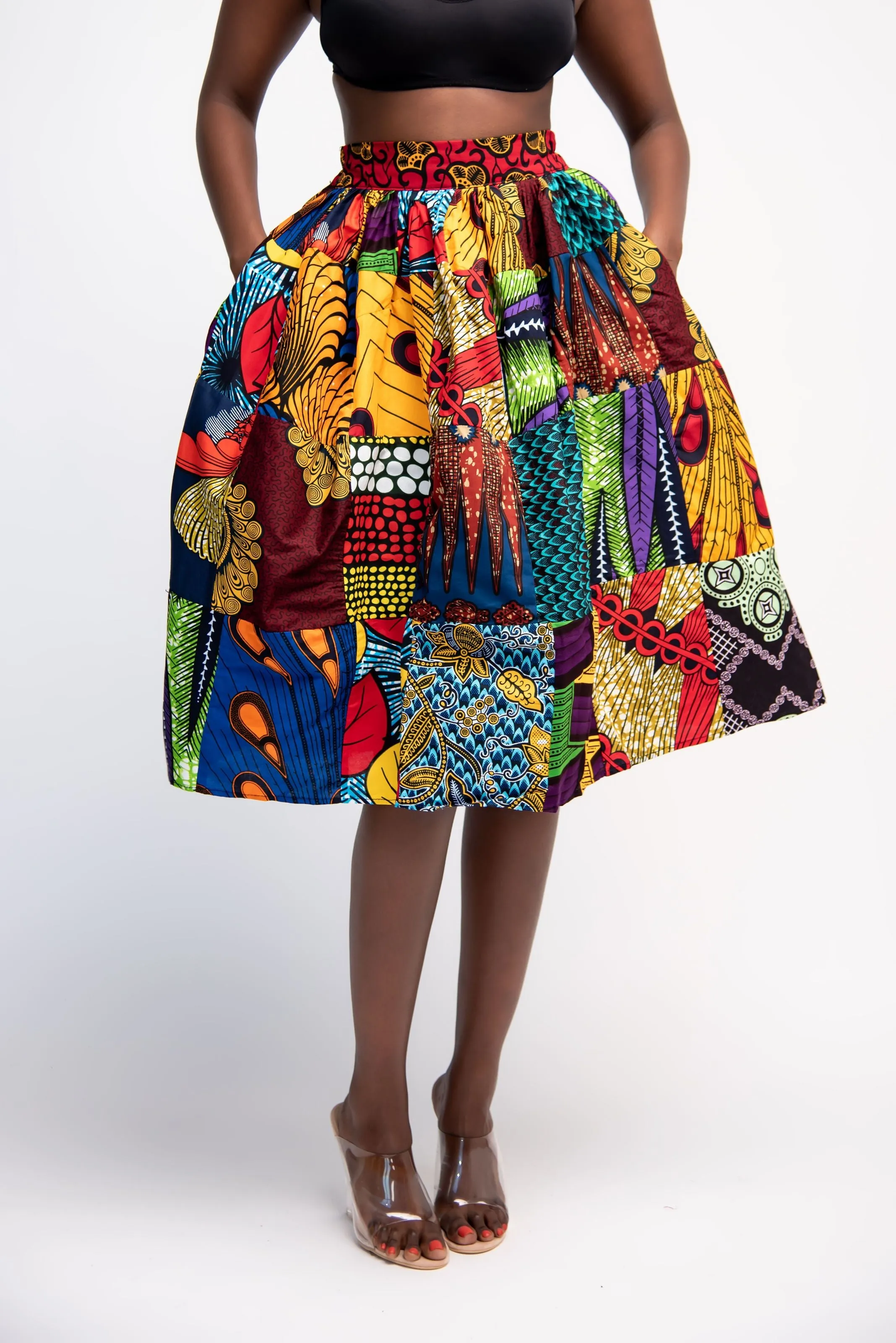 NANA PATCHWORK Midi Skirt
