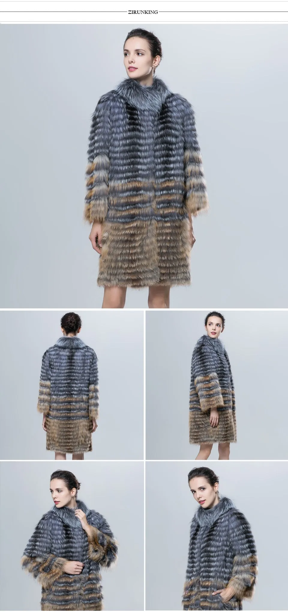 Natural Silver Fox And Red Fox Fur Coat