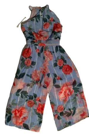 NWT MYMICHELLE GIRLS FLORAL JUMPSUIT (SZS 7-8)