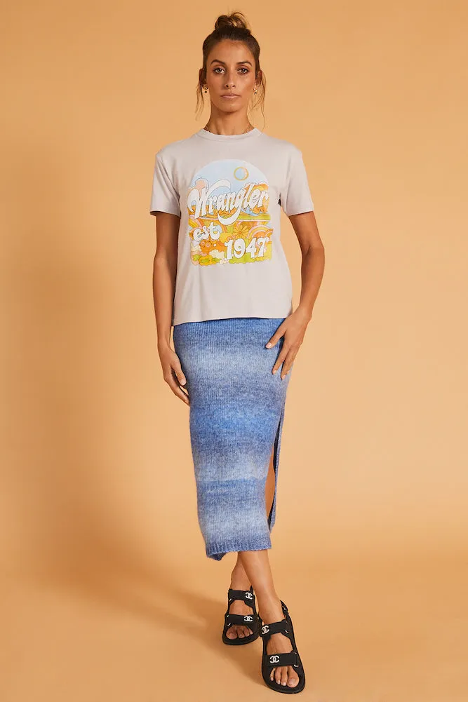 On My Mind Knit Midi Skirt Blue