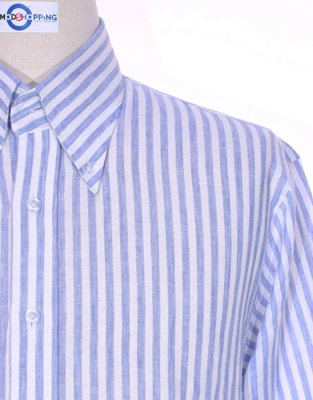 Original Linen Shirt | Sky Blue Striped Linen Men Shirt