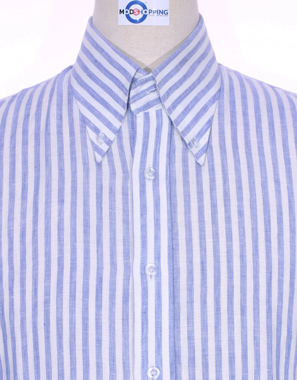 Original Linen Shirt | Sky Blue Striped Linen Men Shirt
