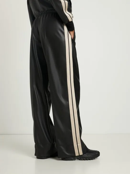 Palm Angels   Leather effect loose track pants 