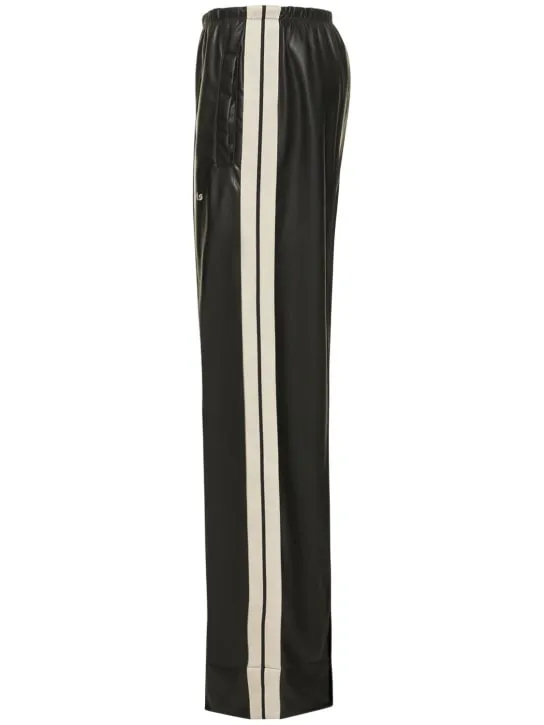 Palm Angels   Leather effect loose track pants 