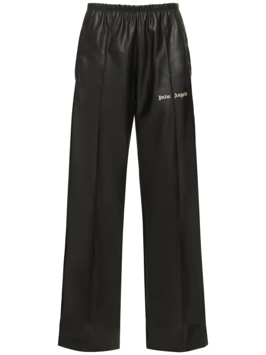 Palm Angels   Leather effect loose track pants 