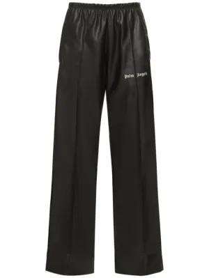 Palm Angels   Leather effect loose track pants 
