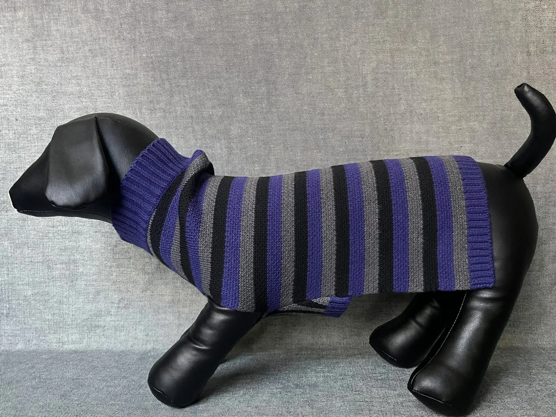 Paws Mock Neck Multi Color Stripes Knitted Sweater