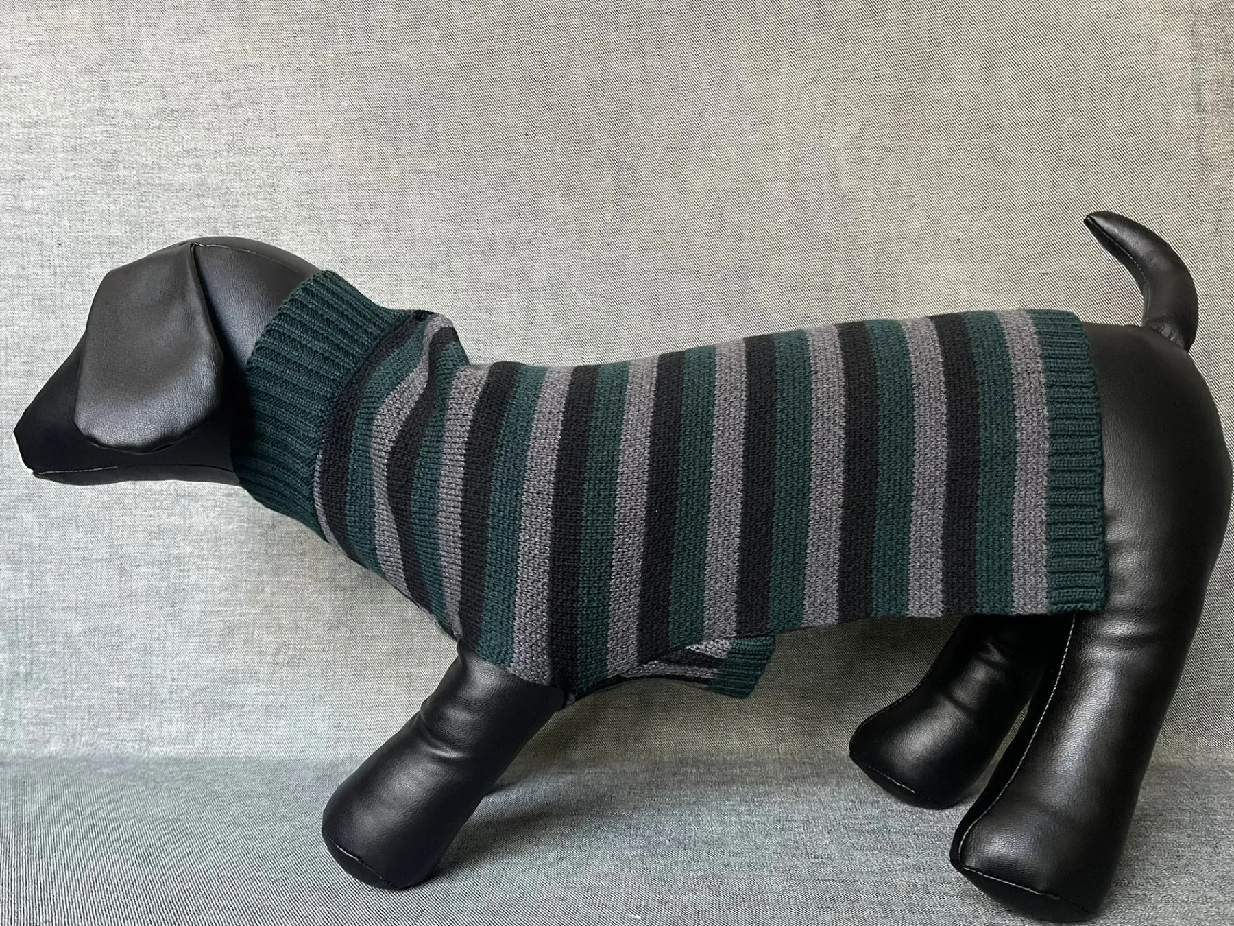 Paws Mock Neck Multi Color Stripes Knitted Sweater