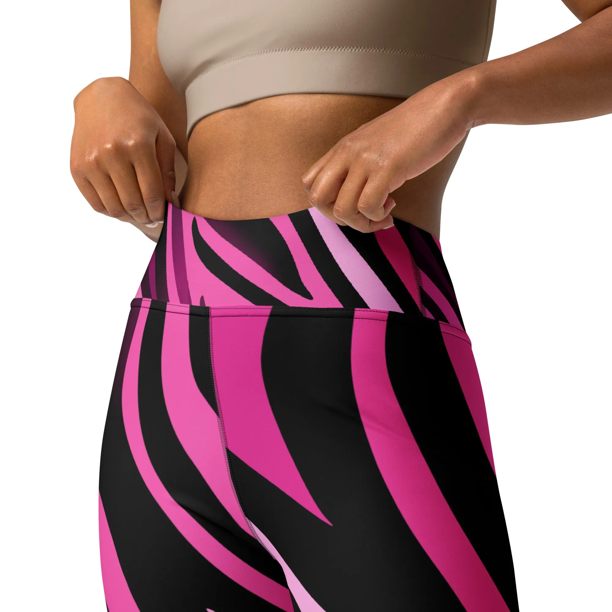 Pink Zebra High Waist Leggings