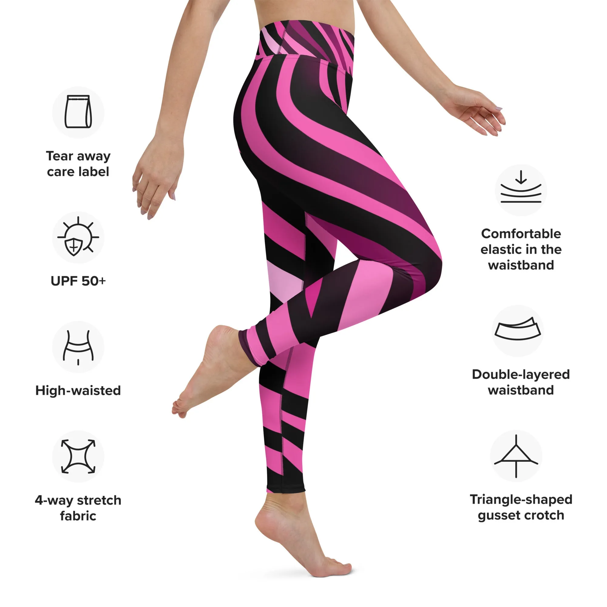 Pink Zebra High Waist Leggings