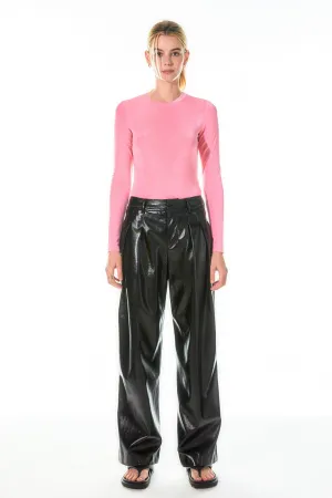 Pleated PU Pants