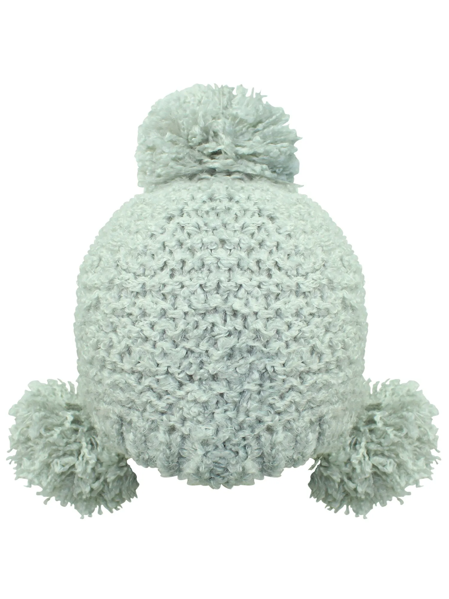 Plush Knit Triple Pom Pom Beanie Cap