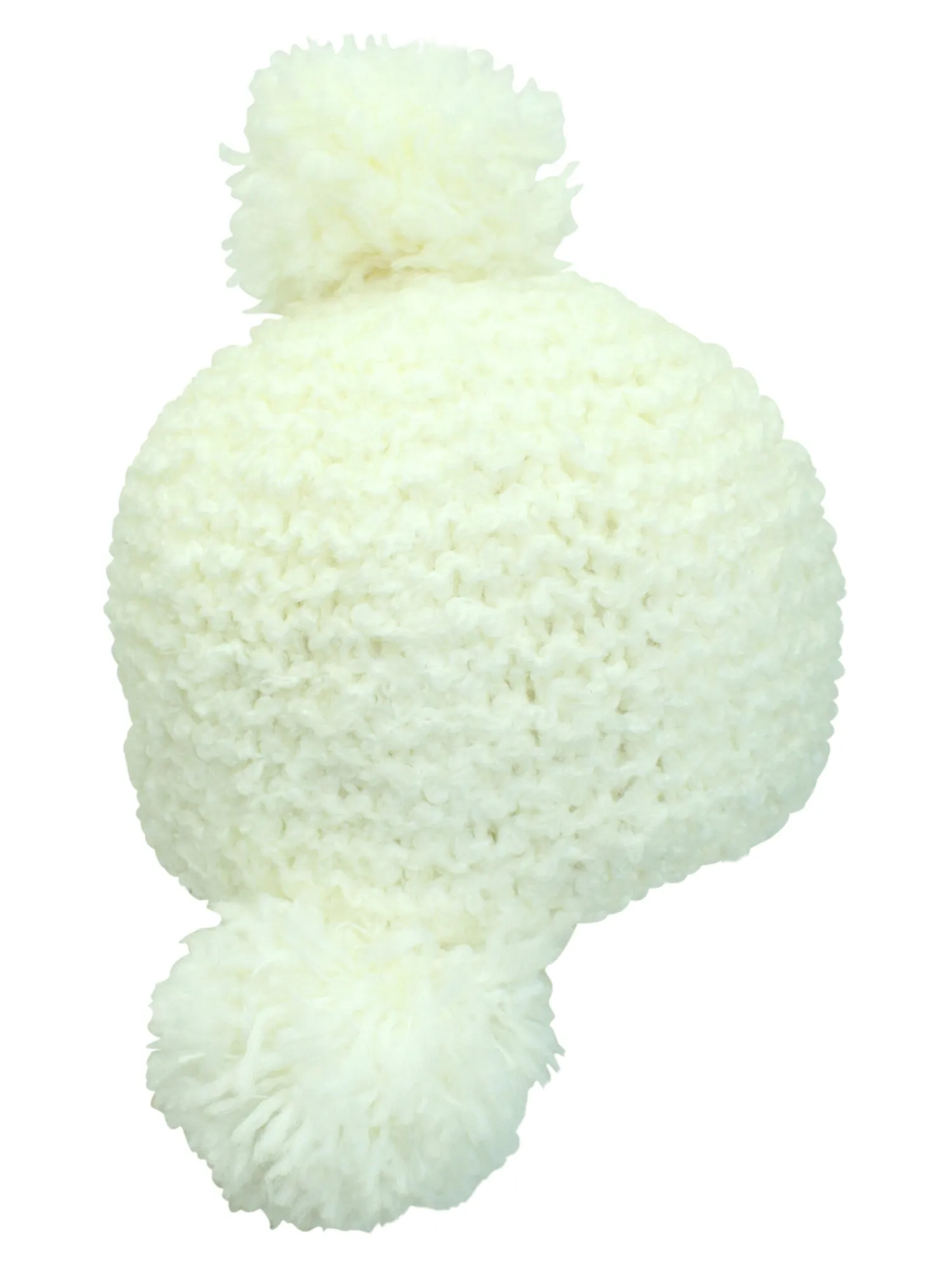 Plush Knit Triple Pom Pom Beanie Cap