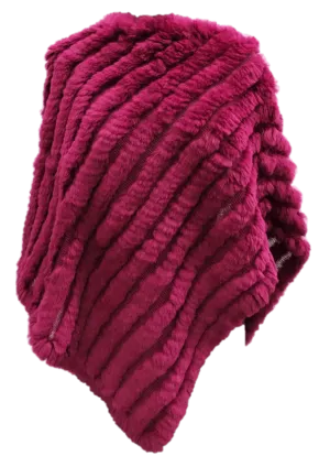 Poncho, Knit Triangle- Magenta
