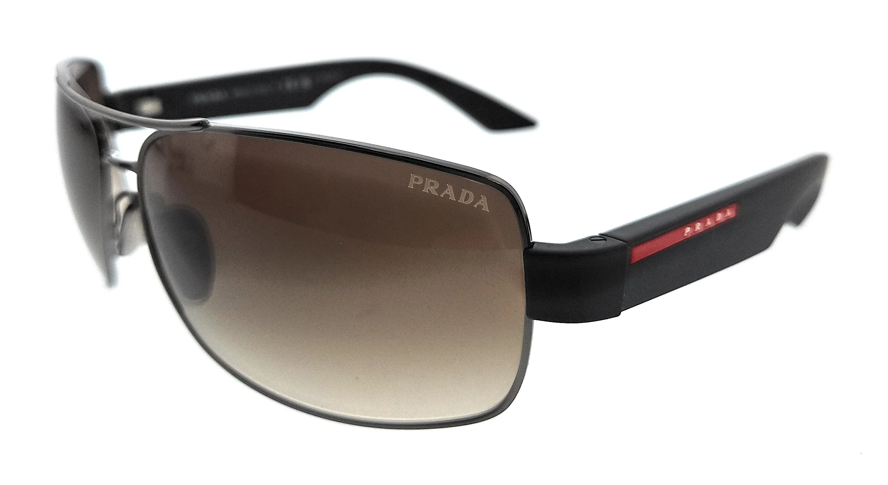 Prada Linea Rossa 0PS 50ZS 5AV02P Gunmetal Rectangular Sunglasses