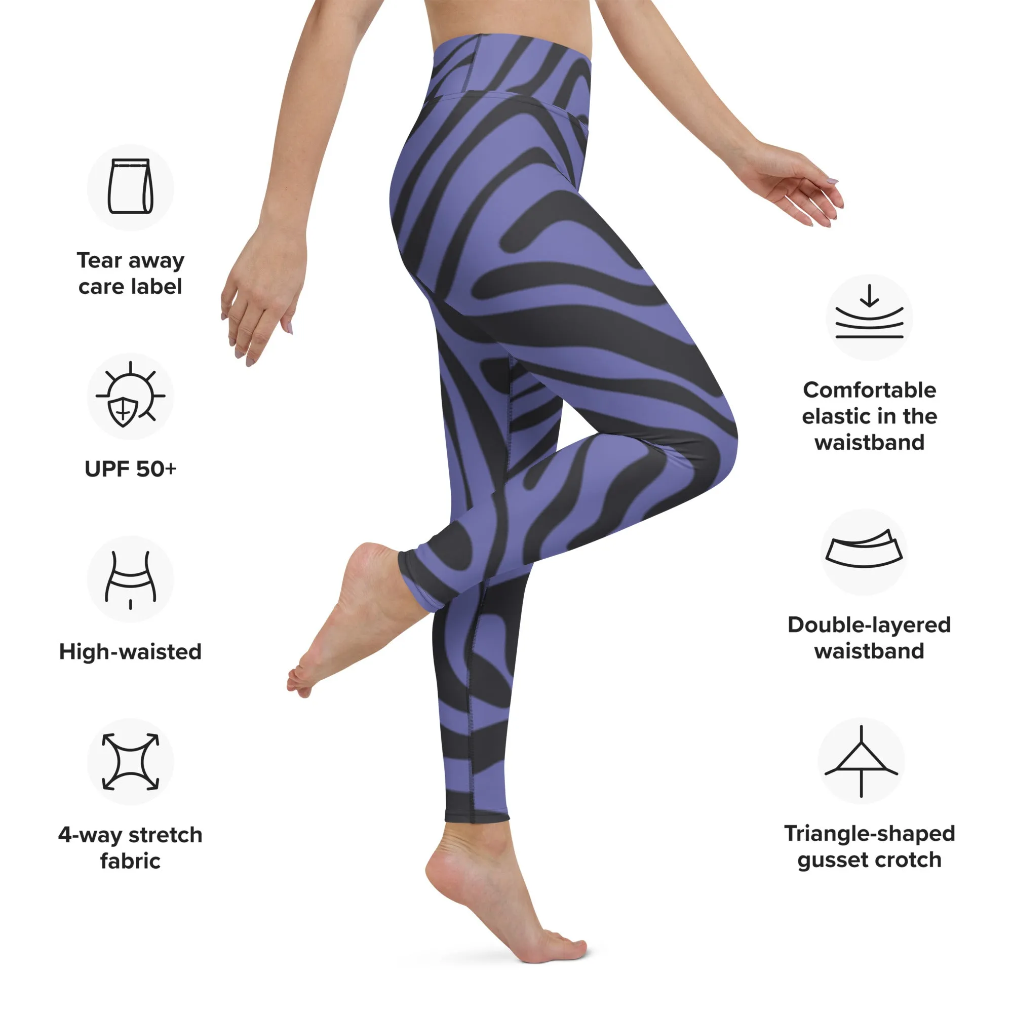 Purple Tiger High Waist Leggings