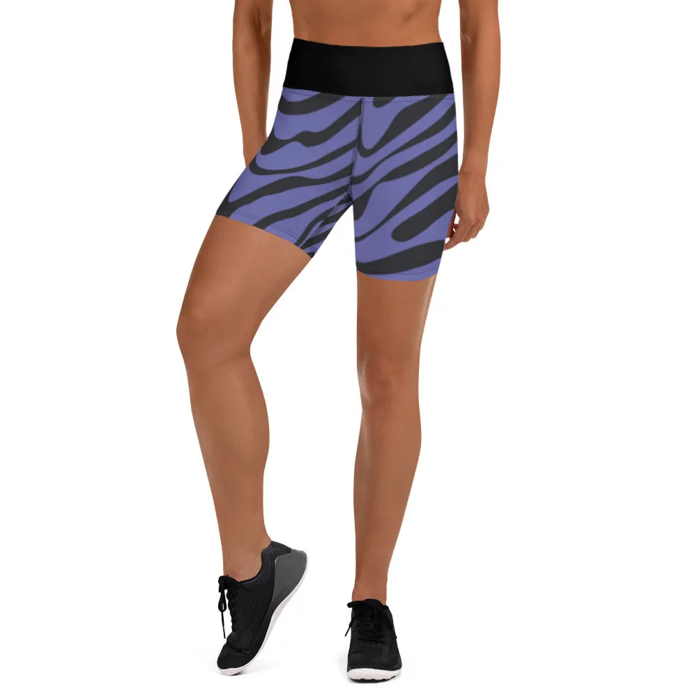 Purple Tiger High Waist Shorts
