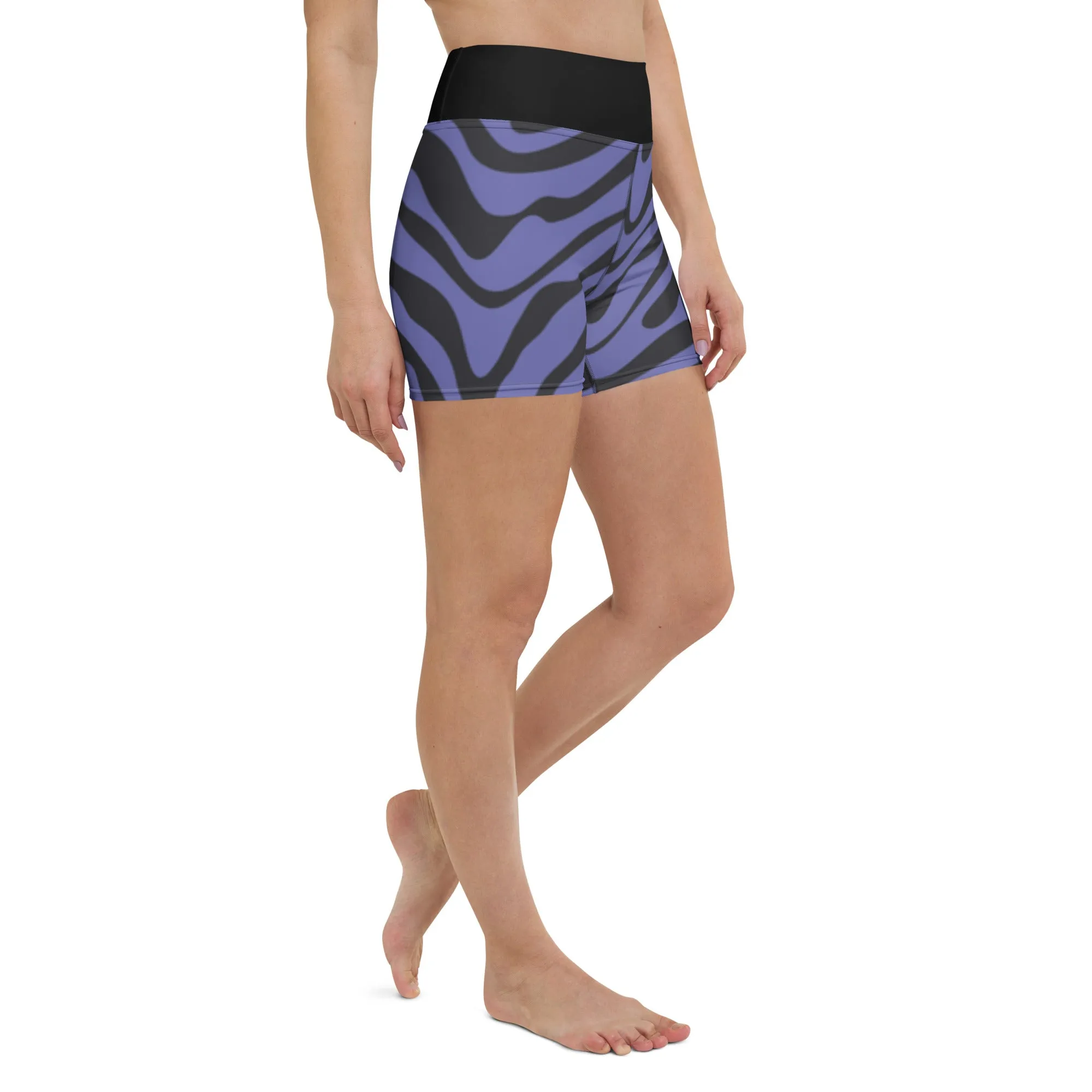 Purple Tiger High Waist Shorts
