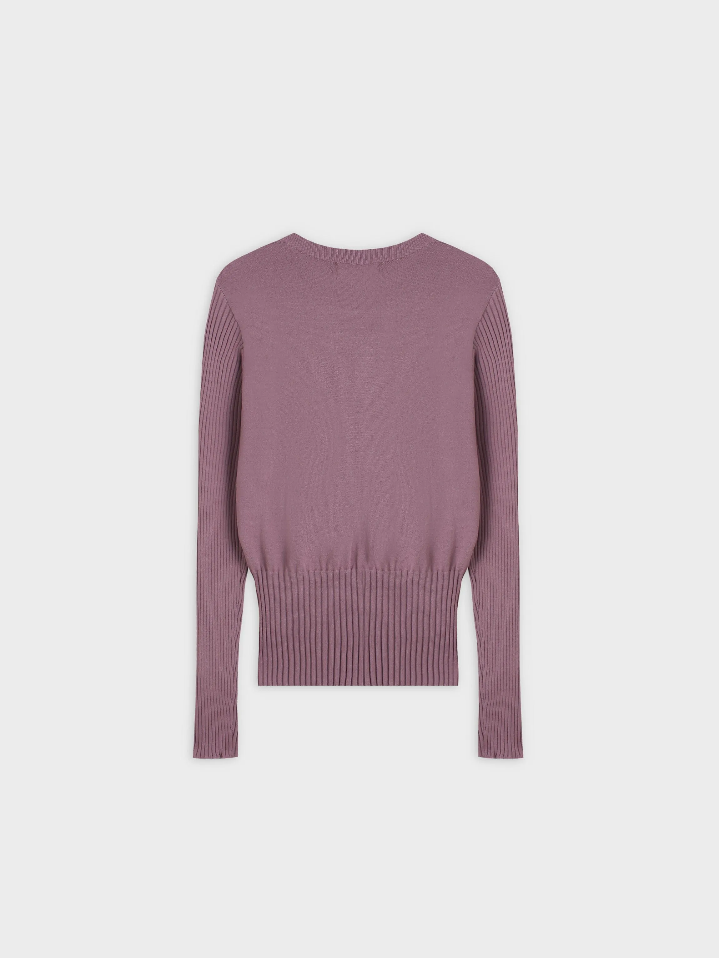 RIBBED WAISTED SWEATER-LILAC
