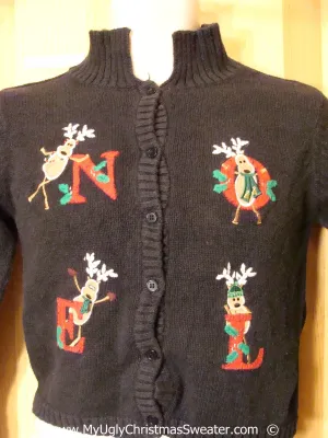 Ridiculous Reindeer Festive Christmas Sweater NOEL