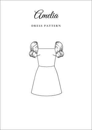 Romantic Puffy Sleeves A-Line Dress [Sewing Pattern - "Amelia"]