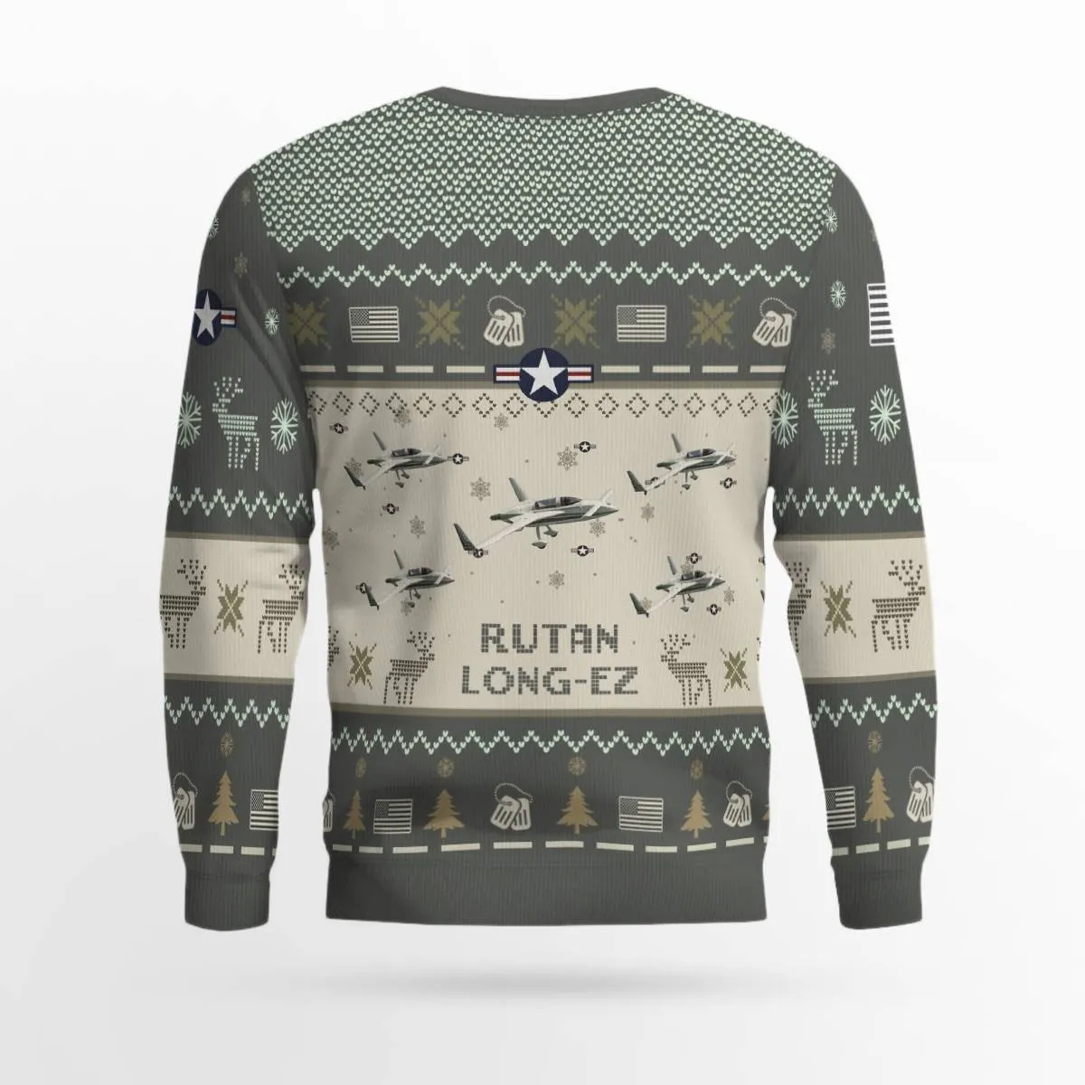 Rutan Long-EZ_Aircraft Ugly Sweater, Ugly Sweater Christmas Shirt for Men Dad Veteran