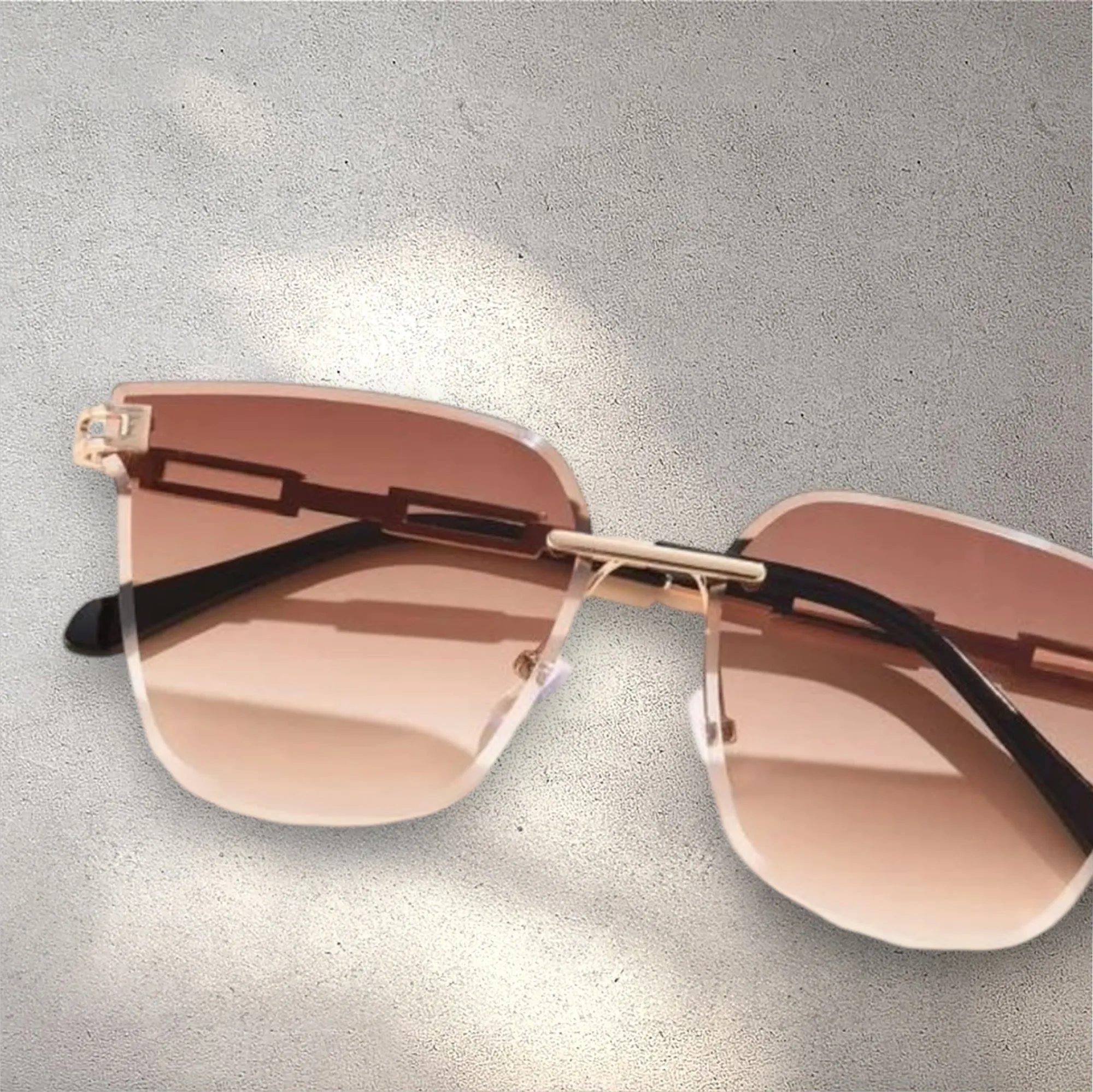 Sassy Stare - Rimless Square Sunglasses