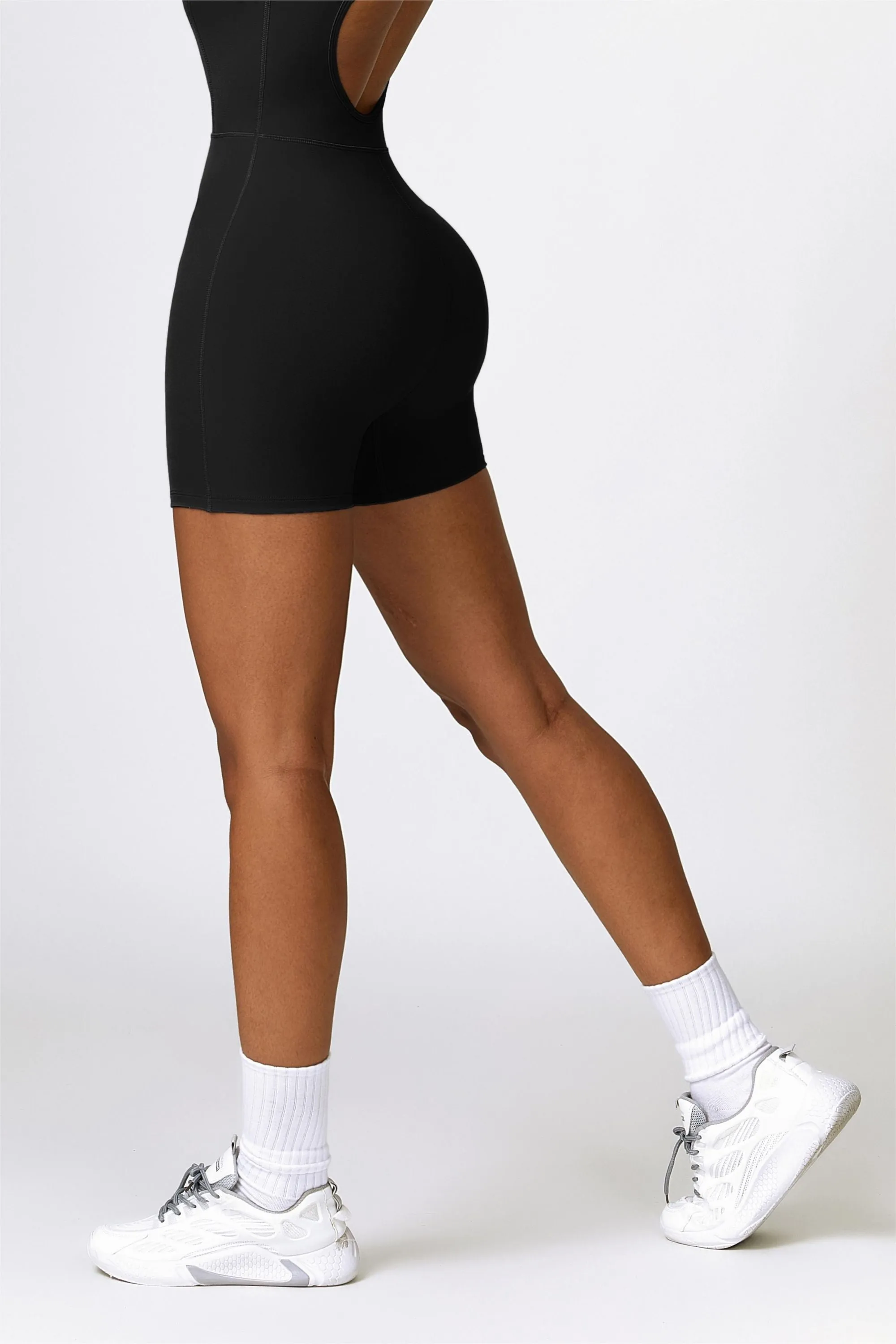 Scoop Neck Strappy Open Back Unitard