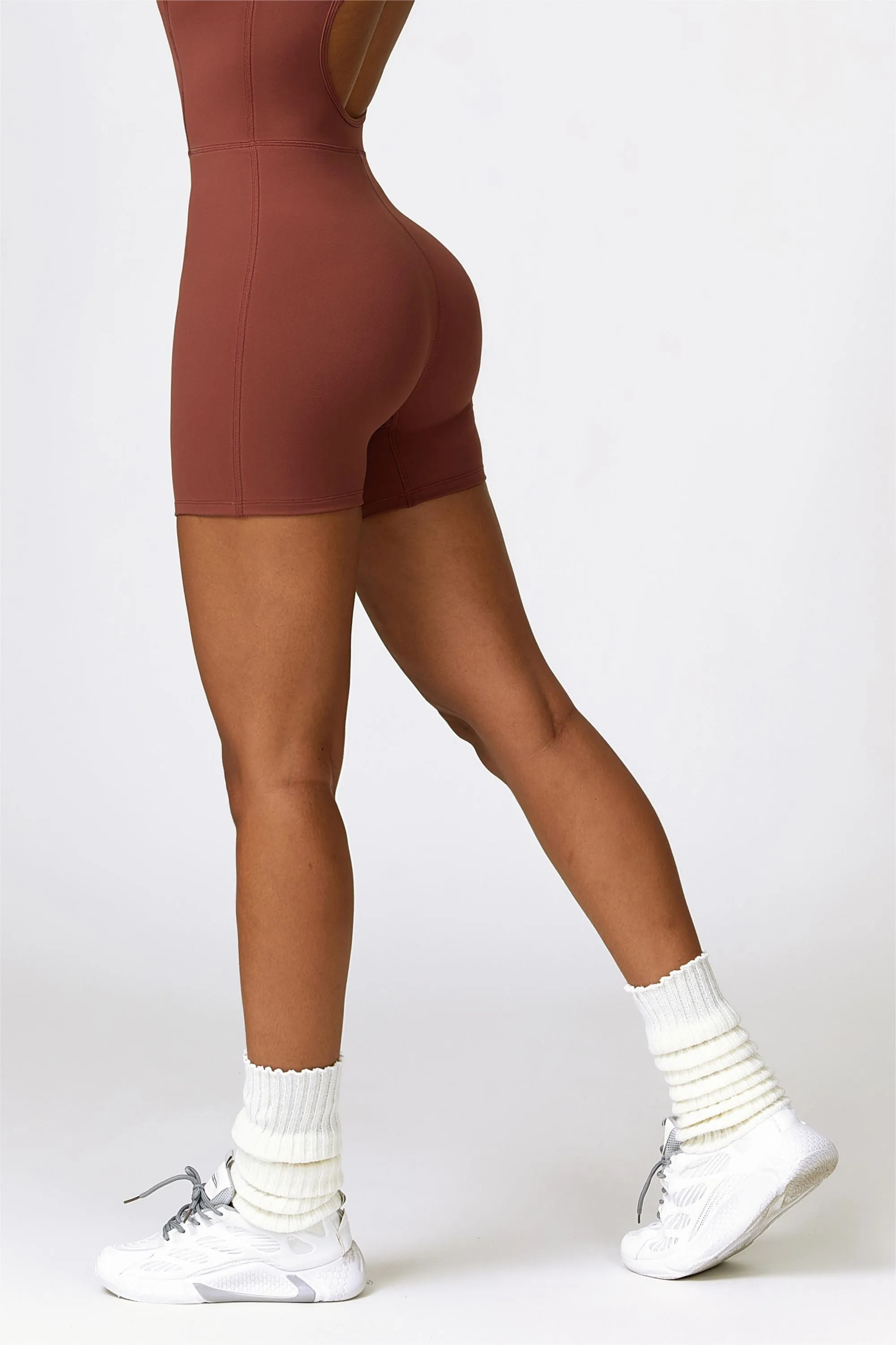 Scoop Neck Strappy Open Back Unitard