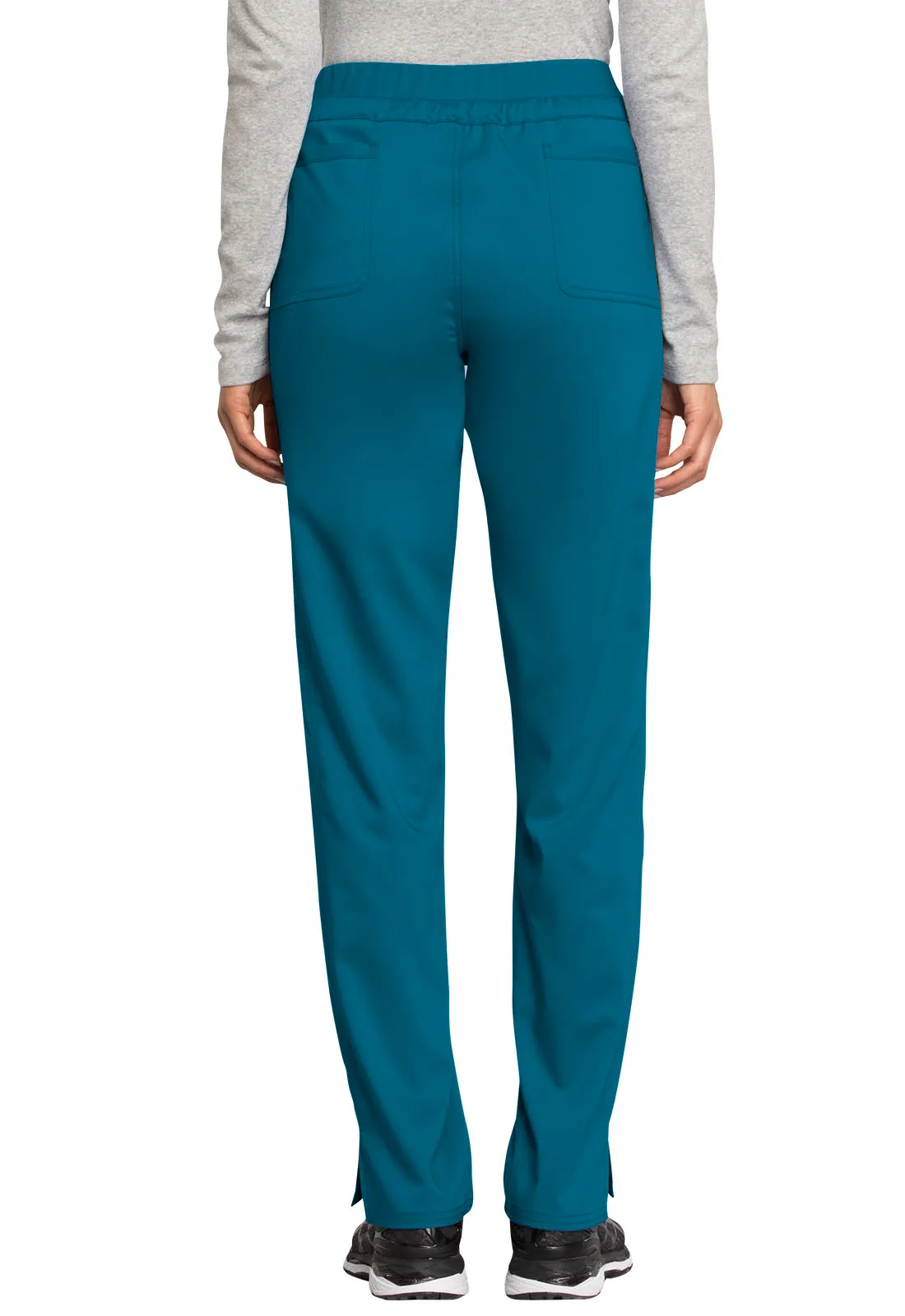 Scrub Pants - Cherokee WW Revolution Women's Mid Rise Tapered Leg Drawstring Pant - Caribbean Blue, WW105
