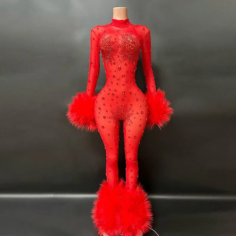 Sexy Fluff Catwalk Jumpsuit