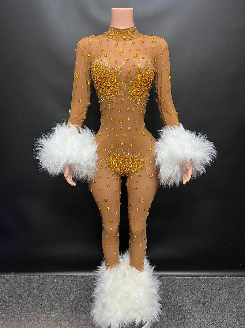 Sexy Fluff Catwalk Jumpsuit