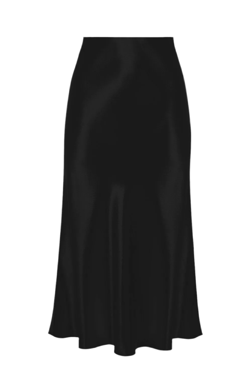 Silk Avin Midi Slip Skirt - Black by RosewaterHouse