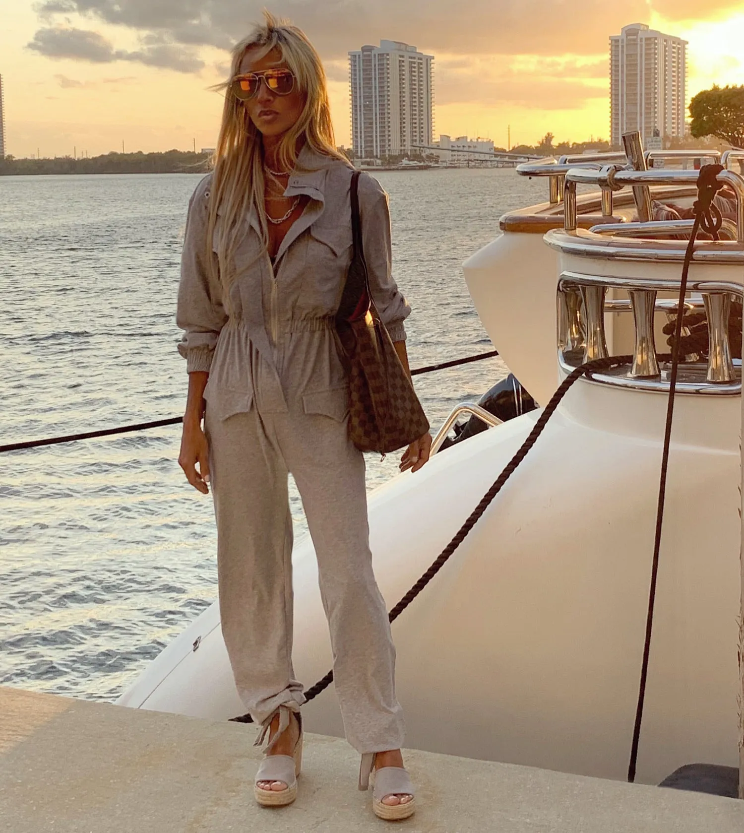 Silver Moon Gray Jumpsuit - The Cap D’ Antibes