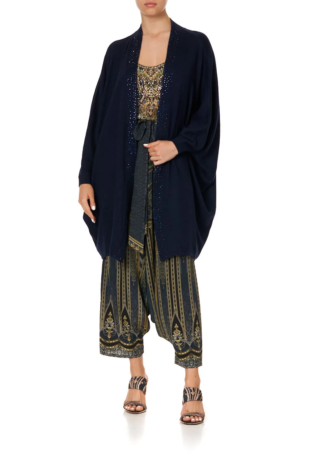 SOFT KNIT PONCHO WITH CRYSTALS GREAT SCOTT