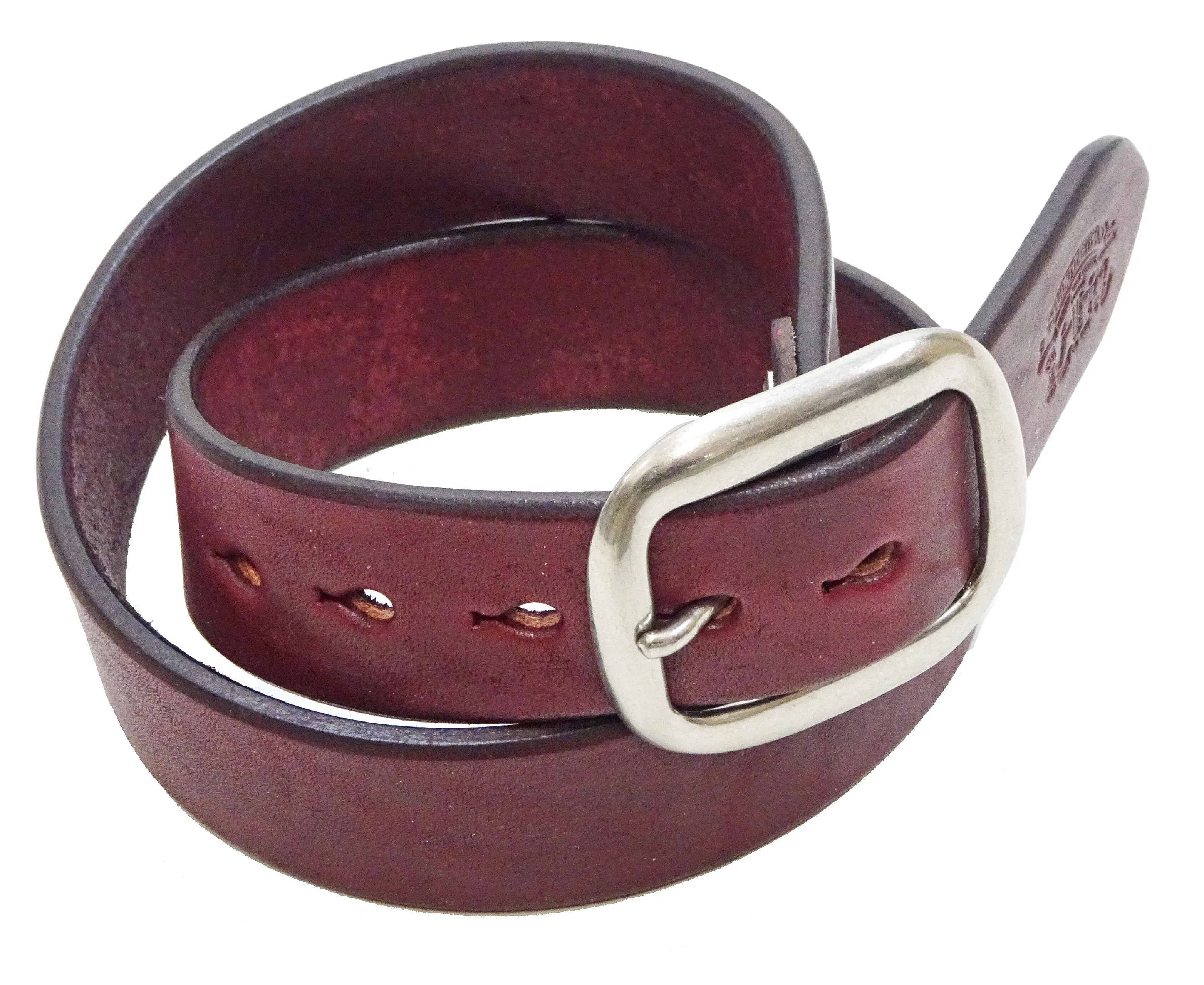 Studio D'artisan leather Belt Natural Plant Dyed Leather Belt Men's Ccasual 38mm Wide/4.2mm Thick Bend Leather with Oval Buckle SP-100A Brownish Earth-Colored Red