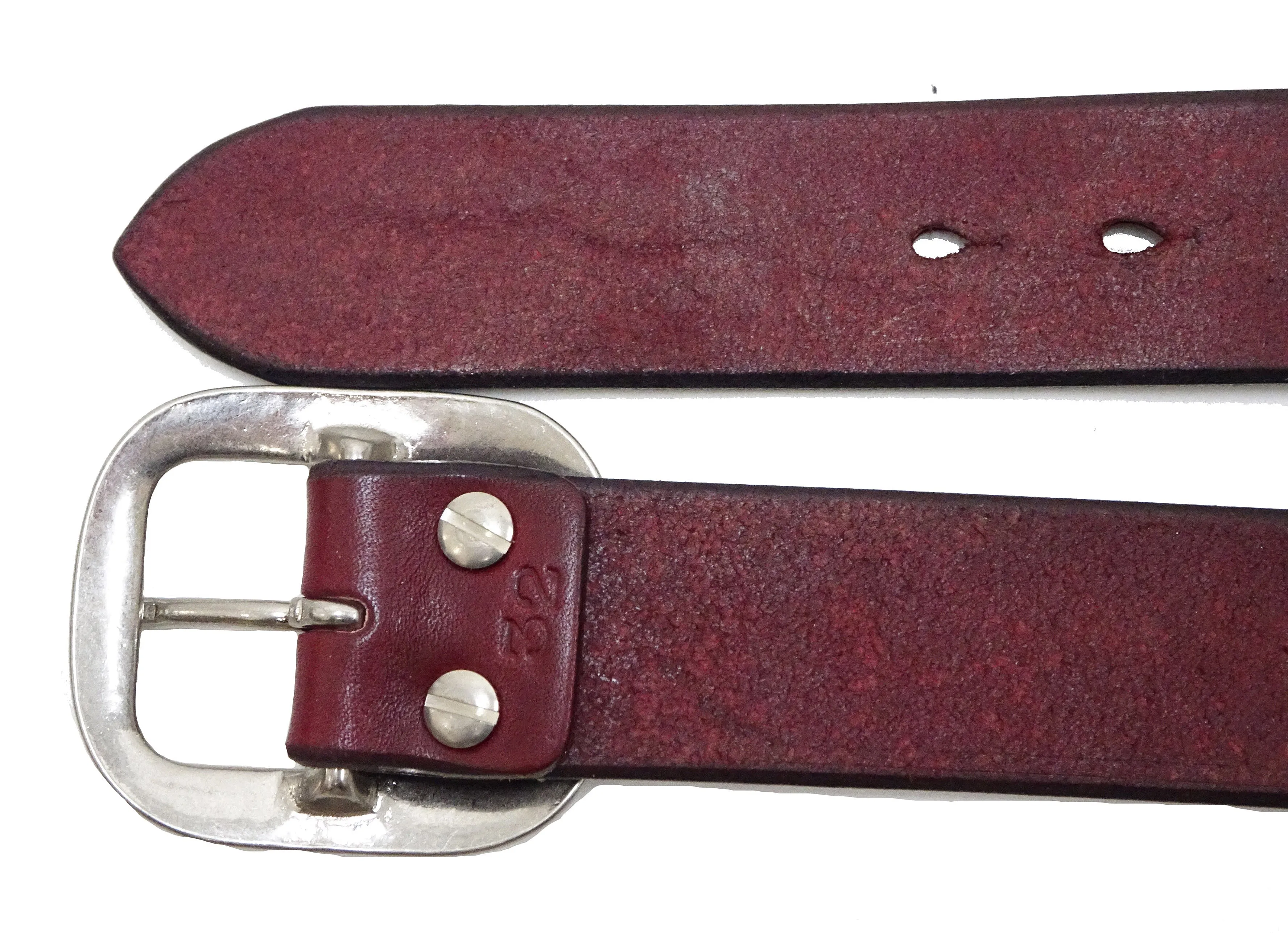 Studio D'artisan leather Belt Natural Plant Dyed Leather Belt Men's Ccasual 38mm Wide/4.2mm Thick Bend Leather with Oval Buckle SP-100A Brownish Earth-Colored Red