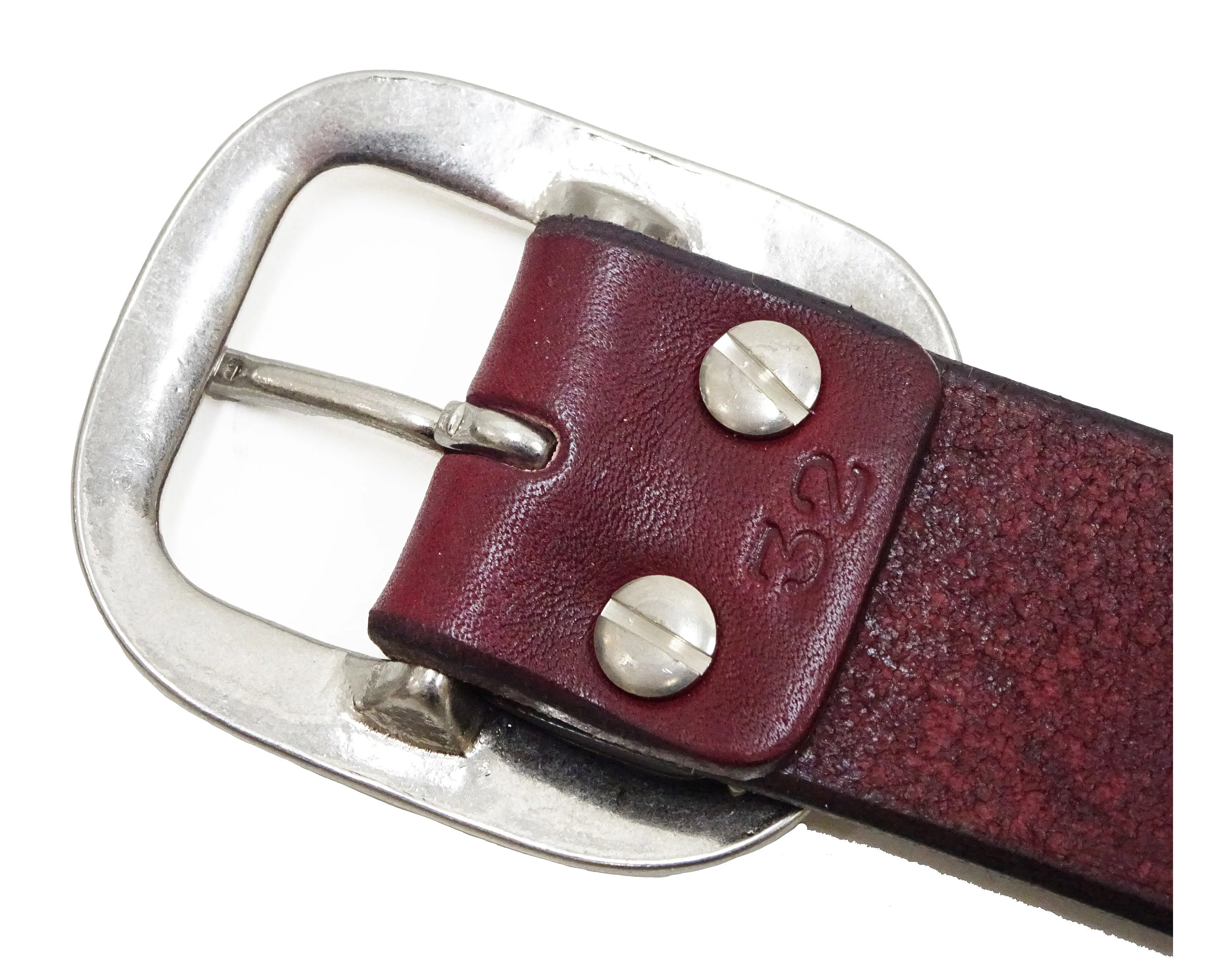 Studio D'artisan leather Belt Natural Plant Dyed Leather Belt Men's Ccasual 38mm Wide/4.2mm Thick Bend Leather with Oval Buckle SP-100A Brownish Earth-Colored Red