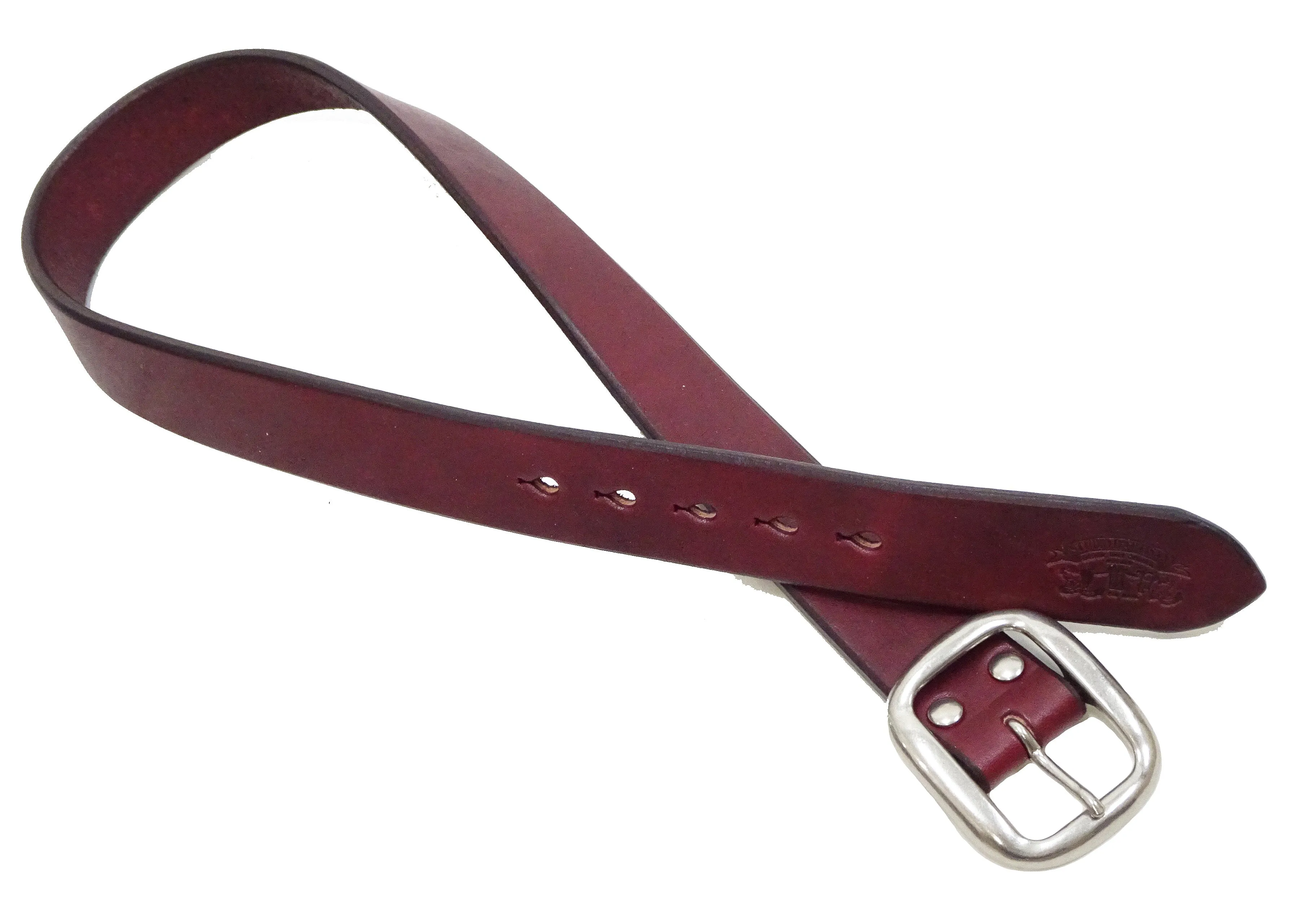 Studio D'artisan leather Belt Natural Plant Dyed Leather Belt Men's Ccasual 38mm Wide/4.2mm Thick Bend Leather with Oval Buckle SP-100A Brownish Earth-Colored Red