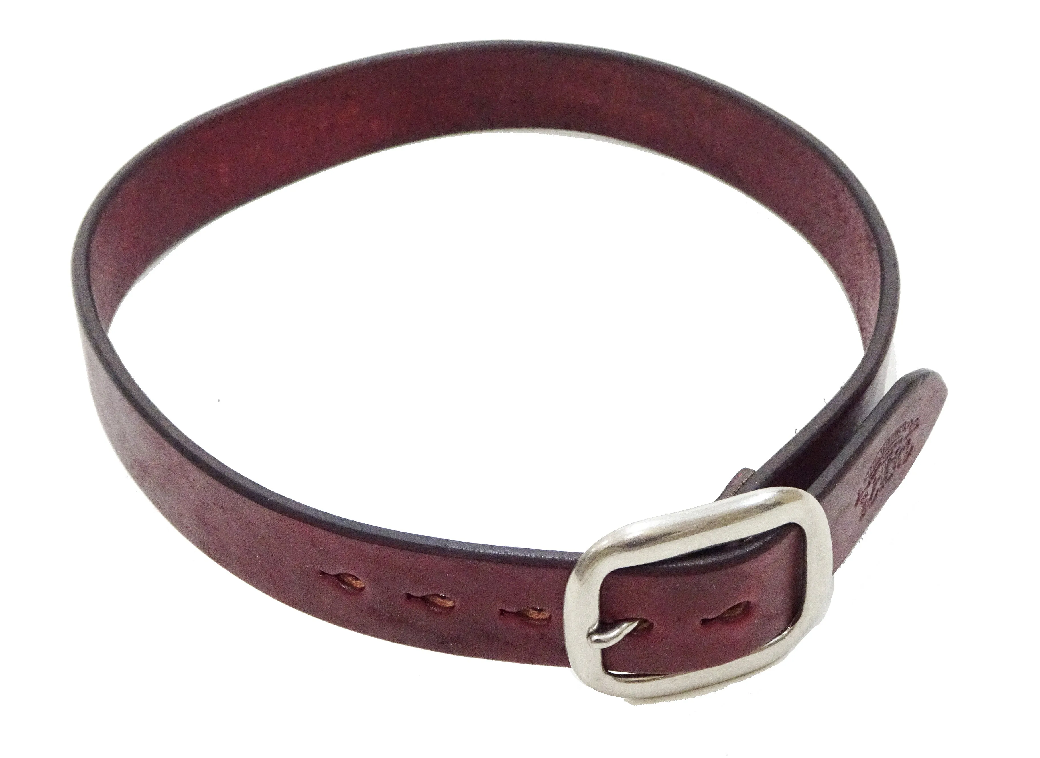 Studio D'artisan leather Belt Natural Plant Dyed Leather Belt Men's Ccasual 38mm Wide/4.2mm Thick Bend Leather with Oval Buckle SP-100A Brownish Earth-Colored Red