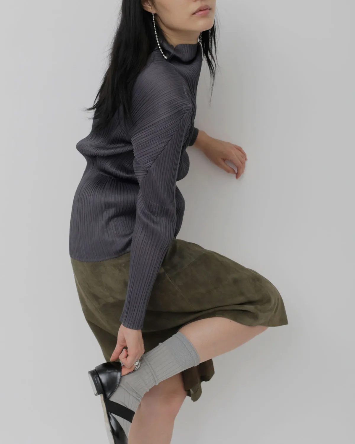 Suede Midi Skirt