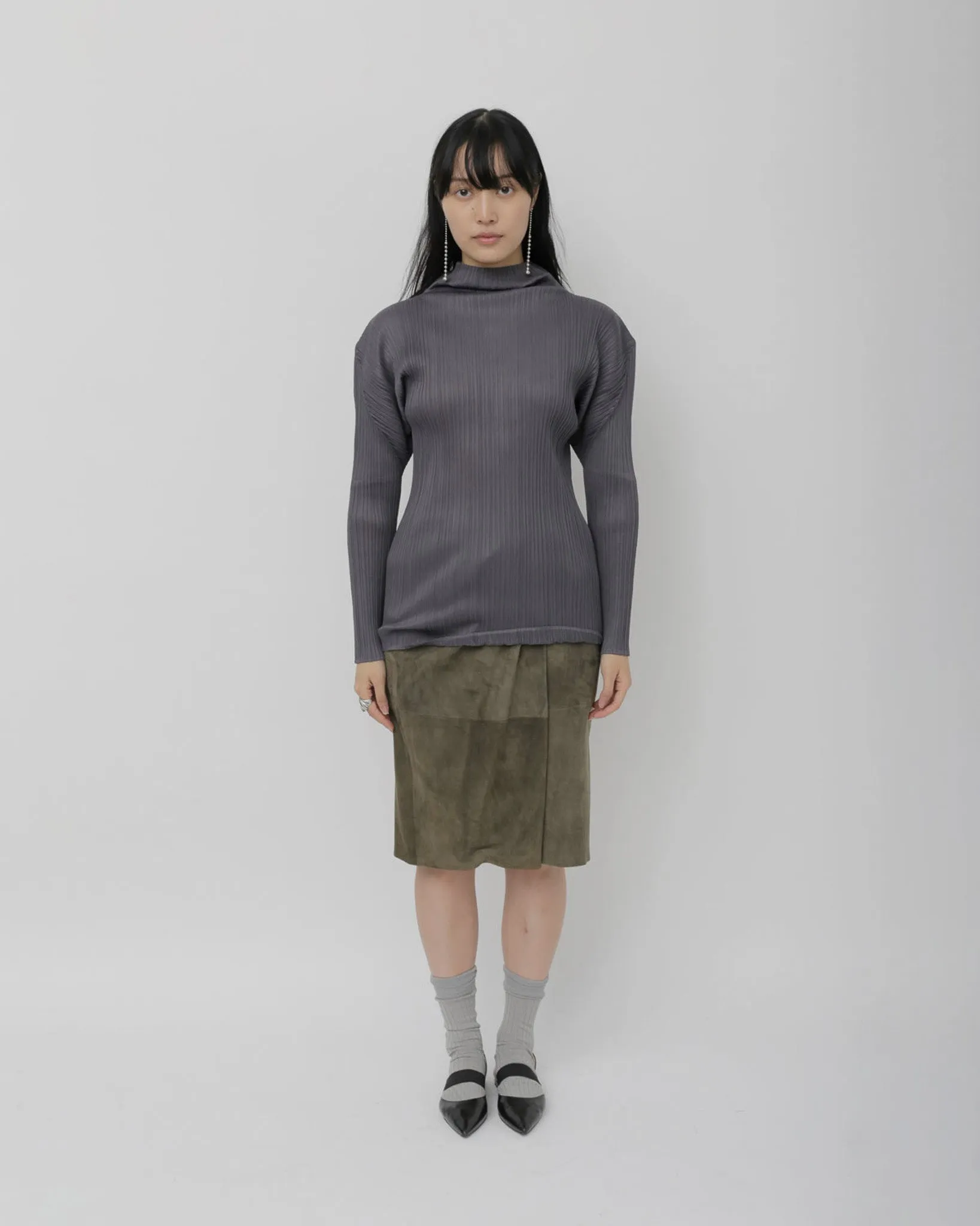 Suede Midi Skirt