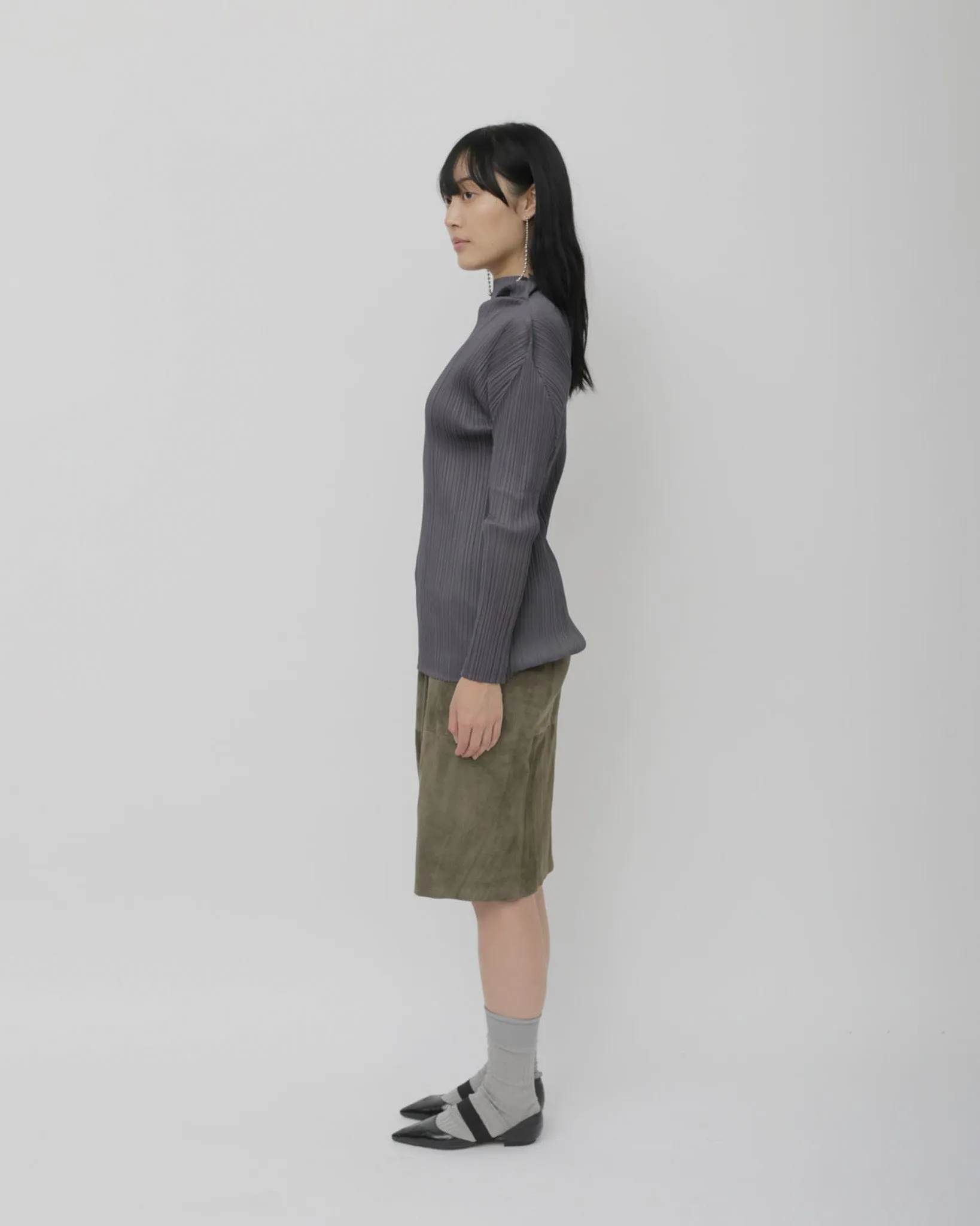 Suede Midi Skirt