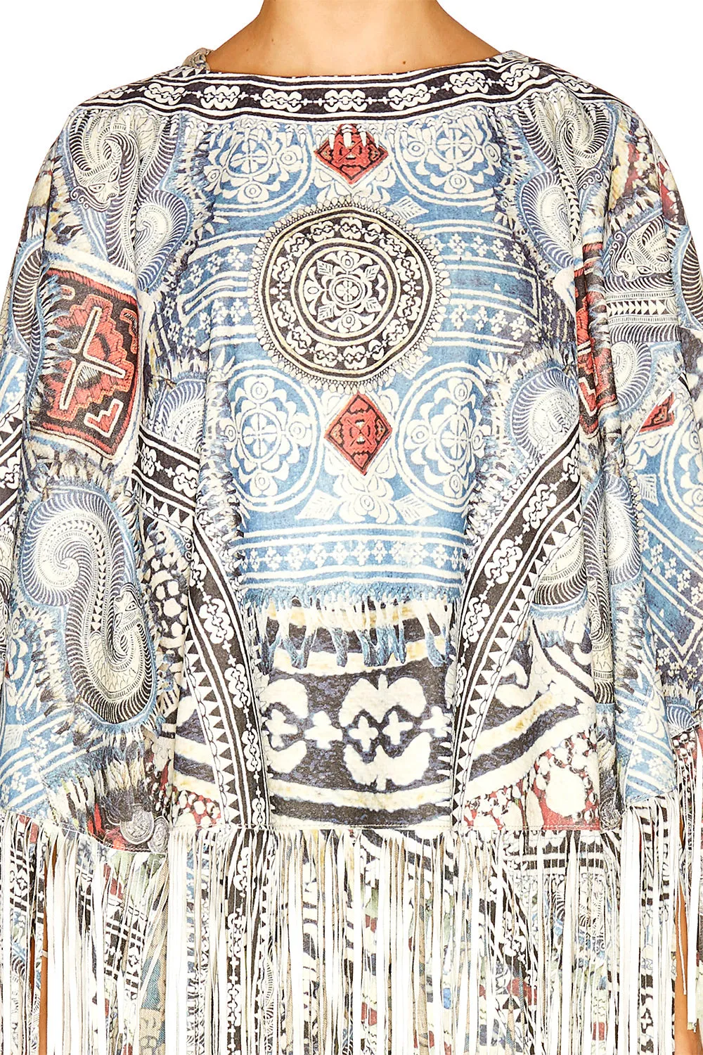 SUEDE PONCHO WITH FRINGING TEACHER'S PET
