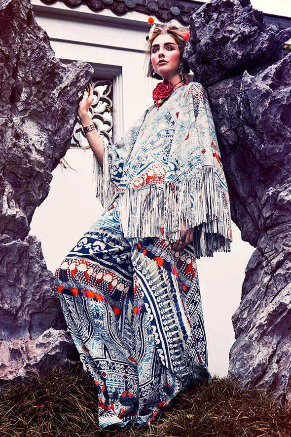 SUEDE PONCHO WITH FRINGING TEACHER'S PET