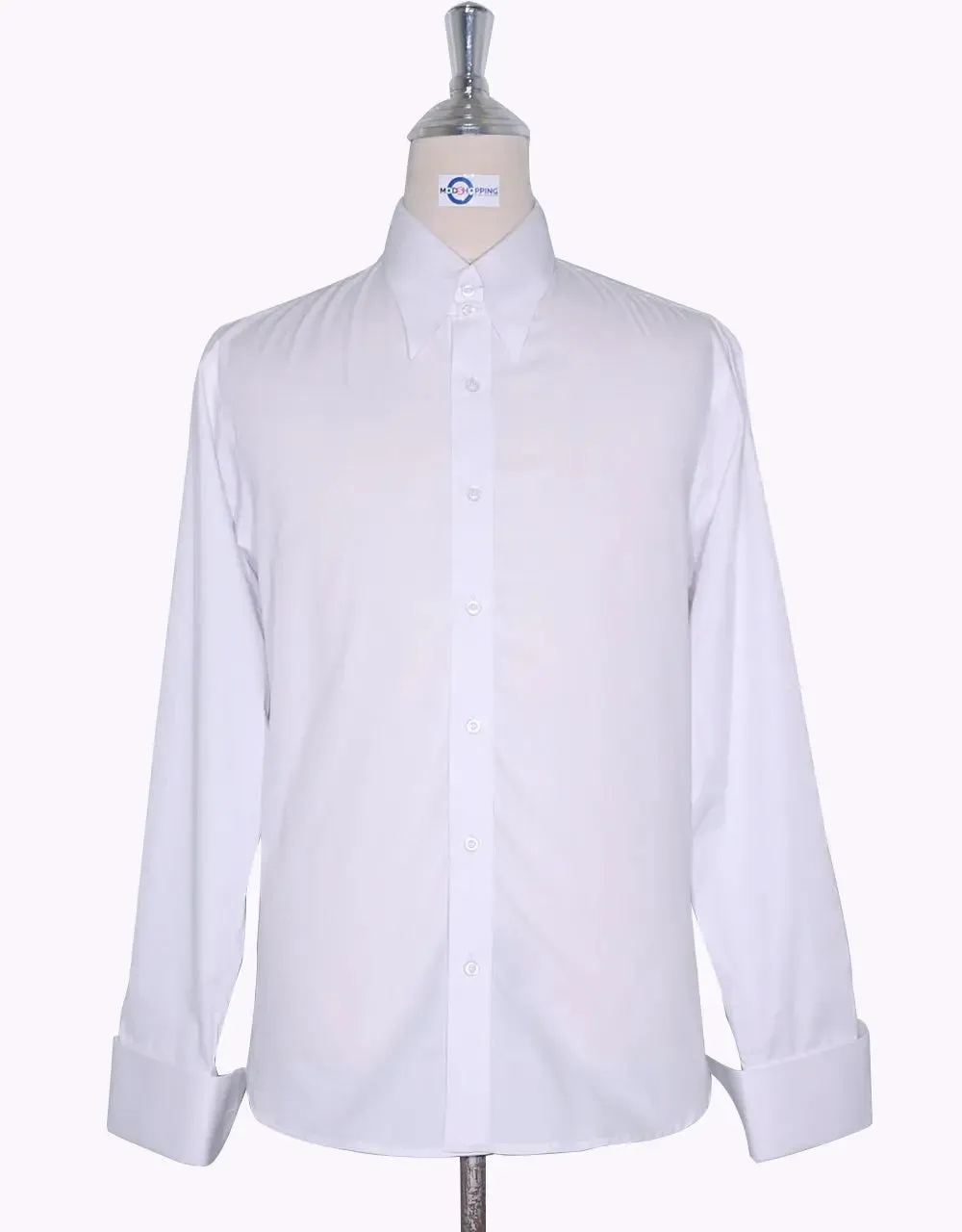 Tab Collar Shirt | White Tab Collar Shirt